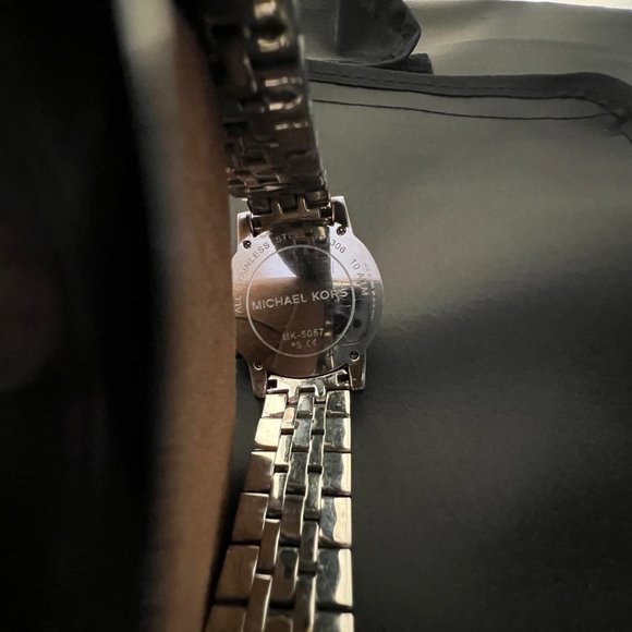 Michael Kors Ladies Gold & Silver Chronograph Watch MK5057 Mother of Pearl Face